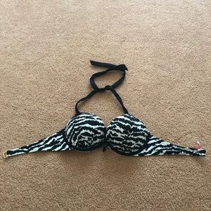VS zebra print bombshell swim top 34B